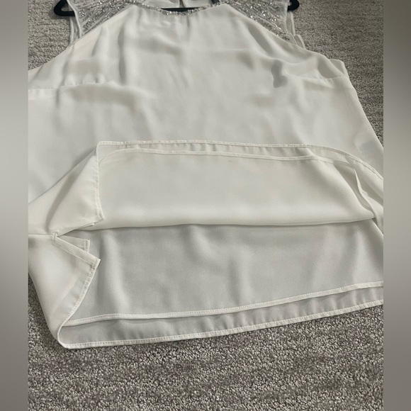 White House Black Market beaded cap sleeve blouse - Picture 9 of 9